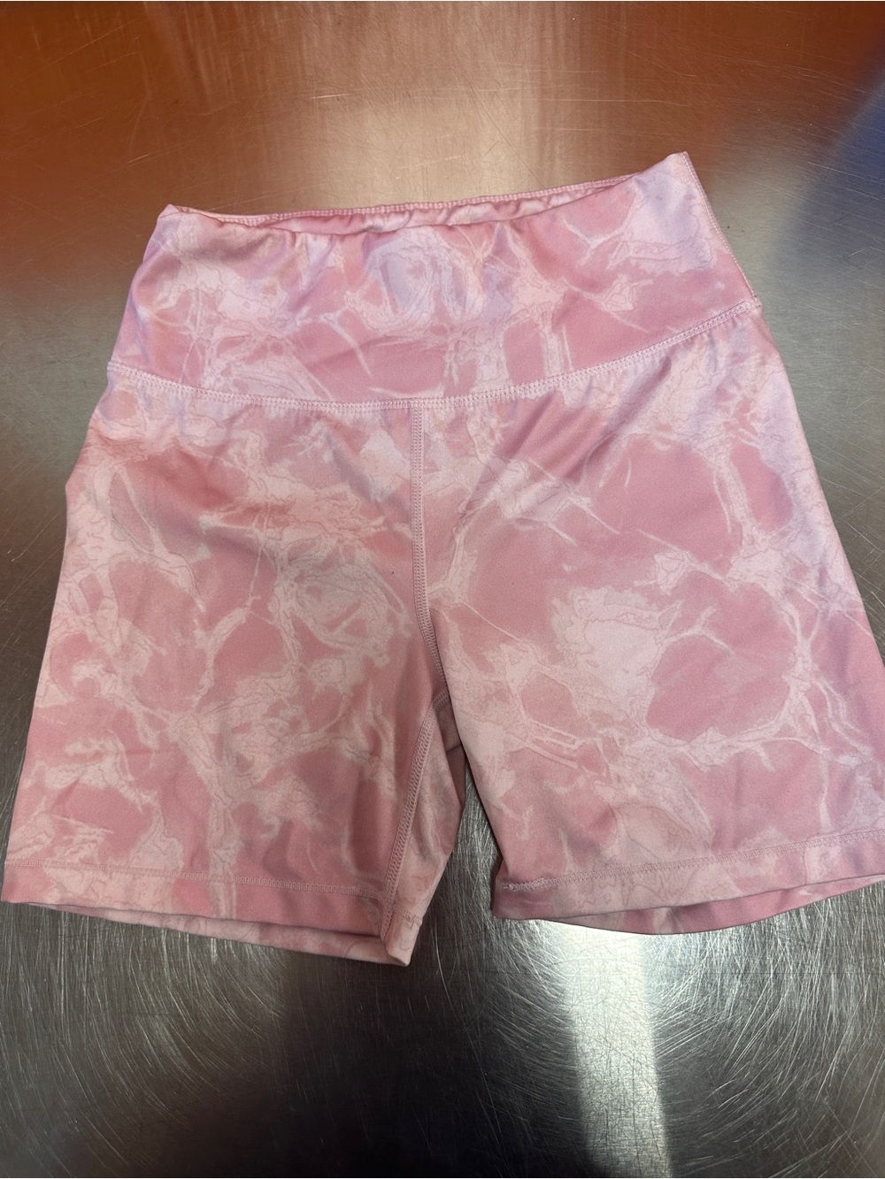 Lot of 4 Tuff Athletics High-Waisted Bike Shorts Size M (10/12) Black Gray Pink